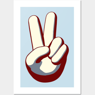 Peace Sign Red White and Blue Posters and Art